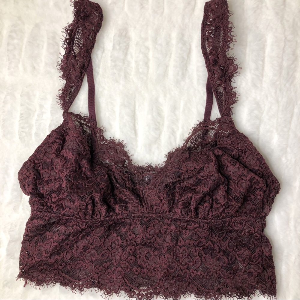 Aerie Maroon Lace Bralette - Size S